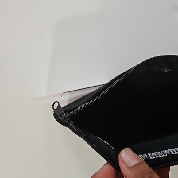 Hand Crafted black canvas pencil case zipper bag embroidery skull & butterfly - Picture 16 of 17